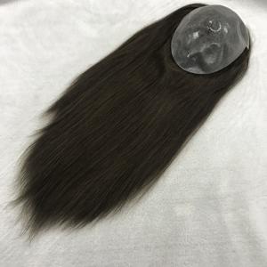 <span class=keywords><strong>Largo</strong></span> crudo de alta calidad 20 pulgadas Spiky Grey Laser Lace Top PU 6x11 peluca delgada pequeña Auburn Clip <span class=keywords><strong>en</strong></span> mujeres cabello humano Topper Rubio - Product Image 6