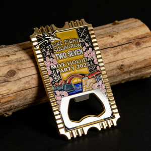 定制金属锌合金酒吧啤酒开瓶器钥匙扣2D 3D徽标字母软珐琅挑战币 - Product Image 3