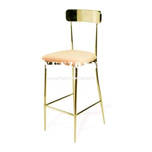 Highboy altın paslanmaz çelik ayak Bar taburesi ve masa seti oteller için zarif kokteyl mobilyaları - Product Image 3