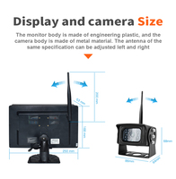 Sistema de Cámara DVR Inalámbrica para Camiones, Resistente a la Intemperie, Pantalla de 10 Pulgadas, 2.4G Digital, IP68 Impermeable, para Entornos Hostiles y Sitios de Construcción