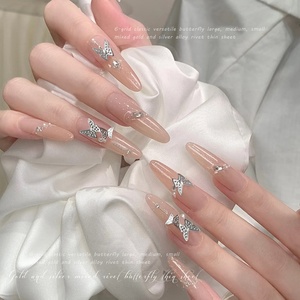 Décorations d'ongles en métal 3D effet papillon, style célébrité internet, or et argent, pour DIY - Product Image 4
