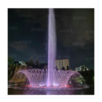 Fuente de Agua Circular Musical para Exteriores con Iluminación LED RGB, Chorro Alto Decorativo para Lagos y Estanques