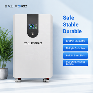 Batterie au lithium LiFePO4 EXLIPORC 51,2 V 300 Ah 15 kWh 16 kWh, système de stockage d'énergie domestique mural séparé, communication CAN - Product Image 1