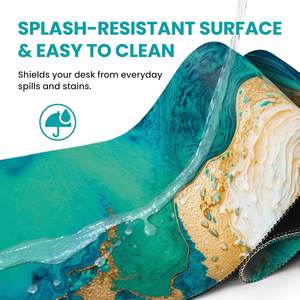 Tapis de souris de jeu en caoutchouc personnalisé de grande taille, tapis de bureau antidérapant, protège-ordinateur portable, design Emerald Shores, bureau, école - Product Image 5