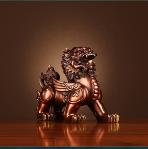 Statue de Pi <span class=keywords><strong>Yao</strong></span> en laiton de 10 pouces, Feng Shui Pixiu, animal gardien chinois, sculpture pour la décoration de la maison, du bureau, de l'étagère - Product Image 1