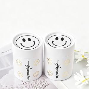 Boîte en papier cylindrique avec logo personnalisé et design visage souriant, emballage cadeau pour parfum, huile essentielle, aliments, cosmétiques, emballage cadeau - Product Image 4