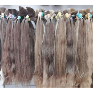 Venta al por mayor sin procesar crudo europeo virgen eslavo ruso Remy rizado humano trenzado paquetes de pelo extensiones de trama pelucas - Product Image 1