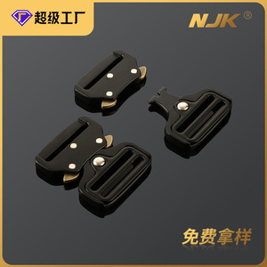 Side Release Buckle Alloy 38mm Black Durable For Bags <b>Webbing</b> Straps - Product Image 5