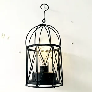 Metal Cage Shade Edison Bulb Desk Light Micro Table Topper Battery Ambient Lights for Bedroom Wedding Christmas Home Decoration