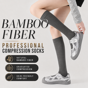 Chaussettes <span class=keywords><strong>de</strong></span> compression sportives unisexes personnalisées 15-20 mmHg en bambou pour femmes - Product Image 1