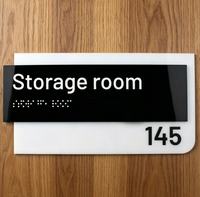 Letrero de Puerta de Oficina con Braille, Cumple con ADA, Placa Personalizada con Número de Habitación y Nombre para Hotel o Edificio Comercial