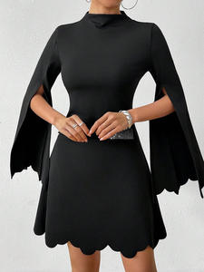 Vestido Negro Elegante Estilo Europeo y Americano 2026, Falda Ajustada en Línea A para Mujer - Product Image 4