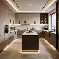 Armoires de cuisine modulaires en MDF sur mesure à prix abordable, placard de luxe, îlot de cuisine complet, durable, prêt à assembler pour la maison