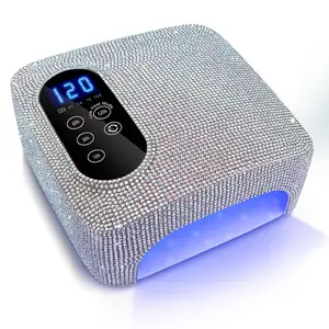 72W Professional Sparkly Nail Dryer with Touch Screen, Large Rechargeable Battery, 4 Timers, Auto Sensor