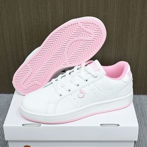 Sneakers Bianche da <span class=keywords><strong>Donna</strong></span> Stile Coreano con Suola Spessa, Suola in Gomma, Fodera in Rete Traspirante, Scarpe da Skate con Tacco Basso per Camminata Casual - Product Image 1