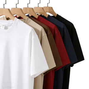 T-shirts pour hommes 100 % coton de luxe 300G, col épais, personnalisables avec logo, vierges, coupe oversize, respirants, vente en gros, fournisseur en vrac - Product Image 2