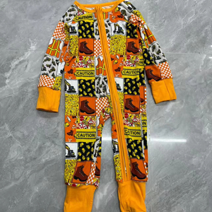 Maßgefertigte Bambus-Babykleidung mit Reißverschluss Individuell Angepasste Kinderkleidung Niedliche Bedruckte Bambus-Zipperkleidung - Product Image 2
