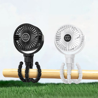 Portable Rechargeable Bébé Poussette Ventilateur Clip Trépied 2000mAh De Poche Ventilateur De Table Extérieure Flexible USB Mini Chariot Pram Octopus Ventilateur