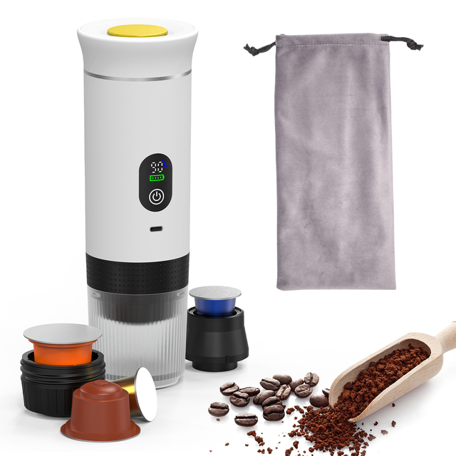 20 Bar Capsule Fully Automatic Coffee Maker with Bag USB & Battery Rechargeable for Trips Camping Portable Espresso Machine
