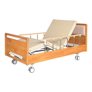 Cama de Enfermería Manual de Madera Tezu, Individual/Doble, con Función de Balanceo, para Cuidado en el Hogar, Uso en Dormitorio para Pacientes Mayores - Product Image 1