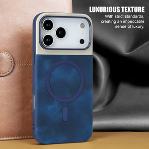 Étui de luxe en cuir PU color block pour <span class=keywords><strong>iPhone</strong></span> 18/18 Pro/18 Pro Max, coque magnétique de créateur à couleurs contrastées, vente en gros OEM ODM - Product Image 2