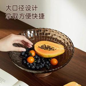 จานผลไม้สีเหลืองอำพัน จานขนมพลาสติกสำหรับห้องนั่งเล่น โต๊ะกาแฟ งานเลี้ยง ชามเสิร์ฟผลไม้อบแห้ง ดีไซน์หรูหรา - Product Image 4