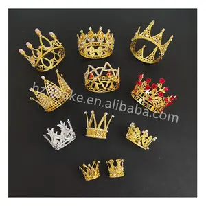 gold metallic mini crowns bouquet crown with diamonds wedding queen crowns birthday party gifts cake decorations