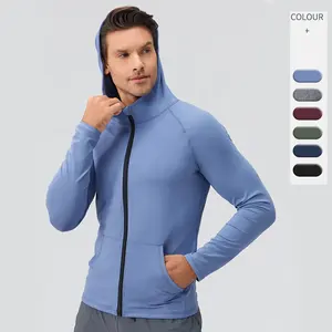 2024 nueva llegada Sudadera con capucha de manga larga suéter de color sólido con bolsillo traje informal gimnasio Top ropa de entrenamiento