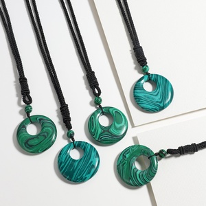40mm Donut curación cristales collar Natural piedra Chakra piedras preciosas amuleto moneda de la suerte Donuts encanto Reiki Collar para hombres y mujeres - Product Image 4