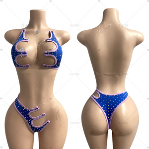 Giới tinh hoa sẵn sàng để tàu Chất lượng cao Kim Cương kỳ lạ dancewear vũ nữ Thoát y trang phục kỳ lạ dancewear bodysuit bikini đồ lót trang phục - Product Image 4