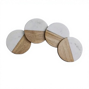 Posavasos de Madera y Mármol al por Mayor de Fábrica, Posavasos Antideslizantes de Madera y Piedra para Tazas de Té, para Decoración de Mesa, Manteles y Almohadillas - Product Image 1