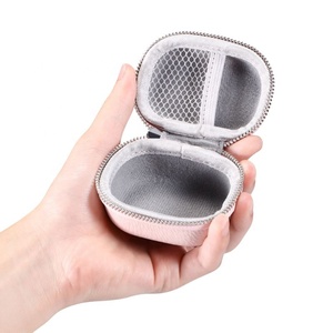 Petit étui pour écouteurs en cuir PU EVA <span class=keywords><strong>avec</strong></span> <span class=keywords><strong>fil</strong></span> rond dur personnalisé Protection étanche et antichoc pour mini écouteurs - Product Image 3