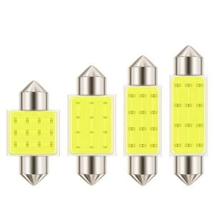 Ampoule LED T10 double pointe 12V 3W multicolore pour lecture, coffre, toit de voiture, accessoires d'éclairage intérieur 31/36/39/41mm pour voitures - Product Image 1