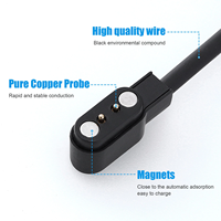 Câble de charge magnétique universel USB à 2 broches pour montres intelligentes, 2,84 mm, en plastique PVC, vente en gros