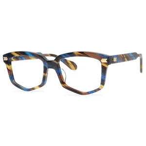 Japanese Craftsmanship High End Design Irregular Frame Vintage Acetate Eyeglasses Tortoiseshell Color Glasses