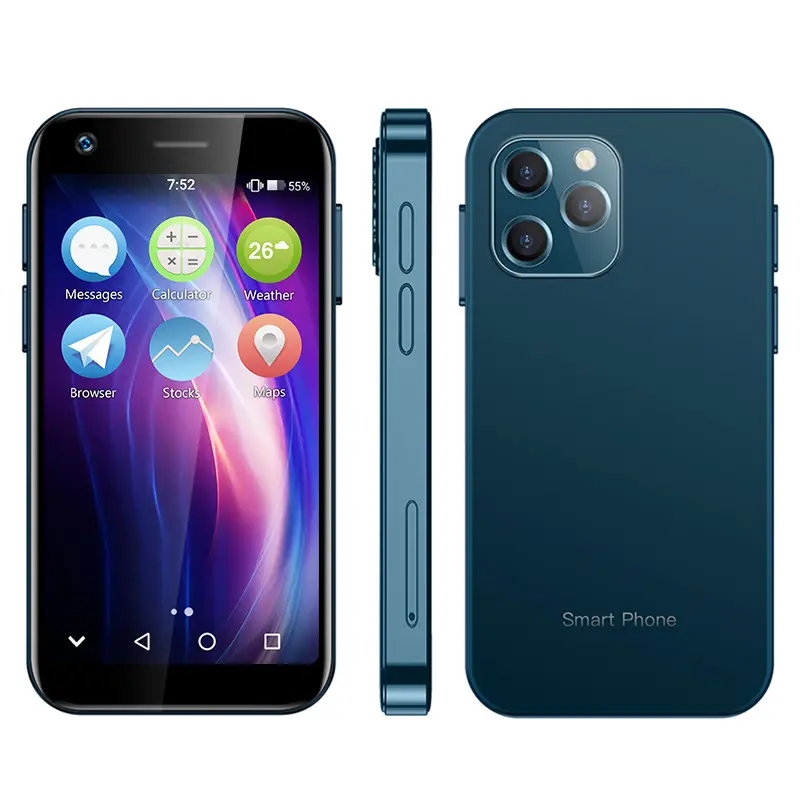 Soyes XS12 Pro 3.0 polegadas Android 10 Smartphone 4GB RAM 64GB ROM Dual Sim Super Fino WIFI Estudante Mini 4G Bolso Telemóveis