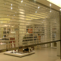 Rideau de sécurité moderne en cristal pour banque commerciale, film transparent en PVC électrique, volet roulant pour usage commercial