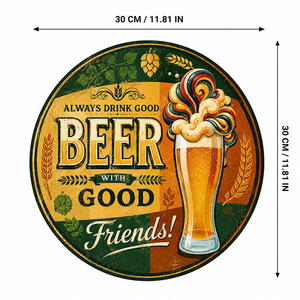 Letrero Metálico Decorativo Vintage con Diseño de Cerveza y Amigos, Placa de Estaño en Relieve, Personalizable, Directo de Fábrica - Product Image 6