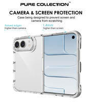 Étui de téléphone hybride transparent pour iPhone Duo, pliable, anti-jaunissement, protection résistante aux rayures