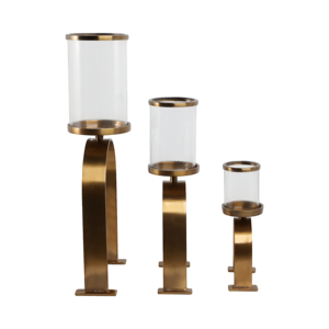 Portacandele in vetro con base ad arco, candelabro a pilastro per decorazioni da mensola, tavolino da caffè e camera da letto - Product Image 3