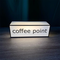 Signe de point de café, style de bar à café, boîte à lumière de table, signe pour les affaires, signe lumineux alimenté par USB, signe lumineux, lettres de canal