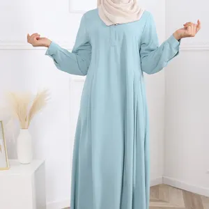 Wholesale supplier good quality Islamic clothing beads pearl Muslim dress women Abaya with belt
