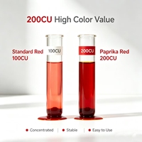 Solution d'huile de Capsanthine Rouge Paprika 200CU à Haute Valeur Chromatique, Colorant Alimentaire Naturel Non Piquant