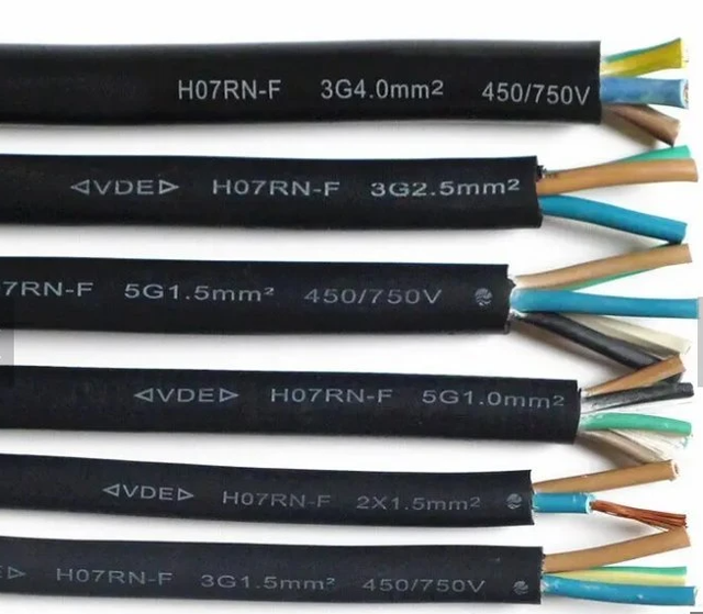 High Quality H05RN-F/07RN/05VV/07VV05SS Stranded Copper Wire Type Silicone Rubber VDE AC Power Cables for Heating Applications