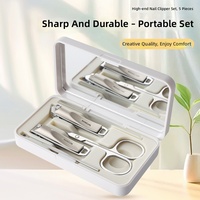 Offre Spéciale – Kit de Manucure Portable Personnalisable avec Logo, Cure-Oreilles, Coupe-Ongles Oblique, Lime à Ongles et Boîte Miroir