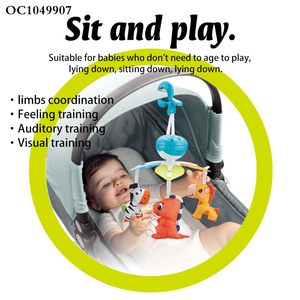 Jouets suspendus apaisants pour poussette, animaux cognitifs 3D de dessin animé, pour garçons et filles, support de <span class=keywords><strong>mobile</strong></span> musical pour berceau - Product Image 3