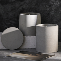 Vases à bougies en béton cylindriques de haute qualité de 6 oz, pots et bocaux en ciment vides pour les mariages et la fabrication de cire de bougie, nouveau style