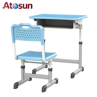 Ensemble de table et de chaise d'école en plastique à un siège de conception moderne pour l'école primaire et secondaire