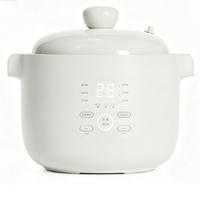Panci Masak Lambat Mini Portabel Elektrik Pintar dengan Wadah Keramik dan Kontrol Timer Digital untuk Penggunaan Rumah Tangga