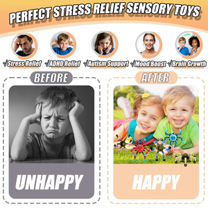 Fidget Spinners Transformables 4 Pièces pour Enfants et Adultes, Jouets Sensoriels Anti-Stress TDAH, Cadeaux pour Enfants, Fidget Spinner - Product Image 3